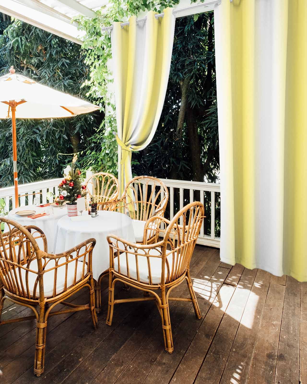 nqOlkjepod Outdoor Curtains for Patio Waterproof, Yellow Ombre Outdoor Privacy Panels Grommet, Farmhouse Modern Art Blackout Outside Curtains for Porch/Cabana/Pergola/Gazebo 54"x84", 1 Panel