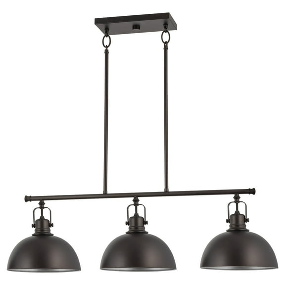 Kira Home Belle 34" 3-Light Modern Industrial Kitchen Island Light, Dome Shades   Swivel Joints, Dark Oil Rubbed Bronze