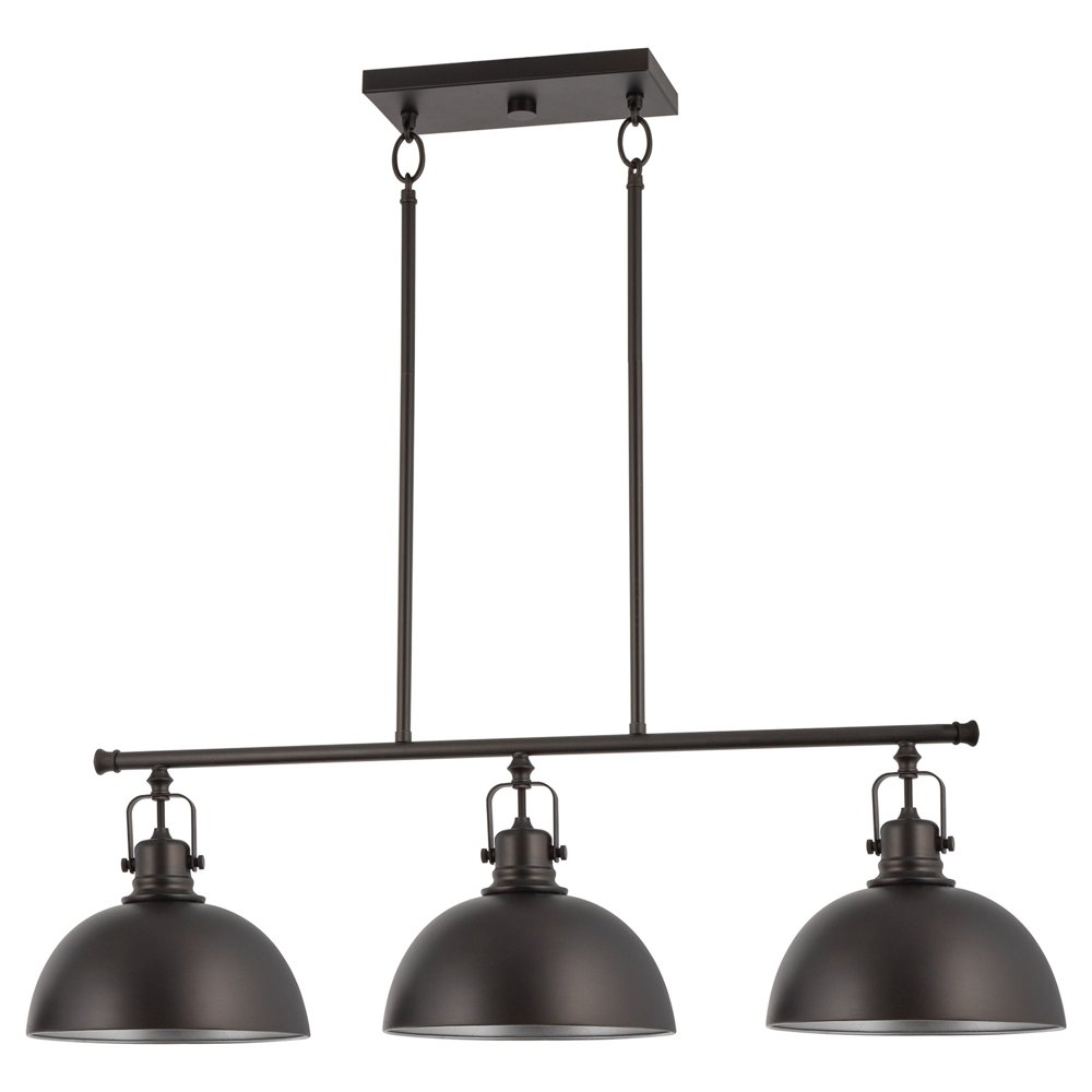 Kira Home Belle 34" 3Light Modern Industrial Kitchen Island Light