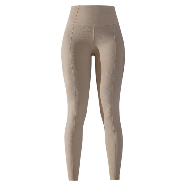 Pantalones de yoga ajustados de talle alto con efecto lifting para mujer, de punto sin costuras y jacquard de lunares - Nailon/spandex, para deporte/fitness - Tallas S a L