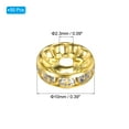 thumbnail image 2 of 10mm Rondelle Spacer Beads, Crystal Rhinestone Bead Spacers, Gold Tone, 50 Pack, 2 of 5