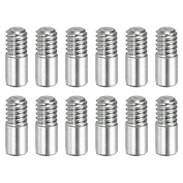12 Pcs M2 x 5mm Slotted Cylindrical Pins, 304 Stainless Steel External Thread Locating Parallel Pins