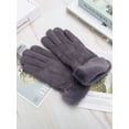thumbnail image 2 of Deago 2 Pairs Womens Touch Screen Phone Fleece Windproof Gloves Winter Warm Wear (Gray), 2 of 5