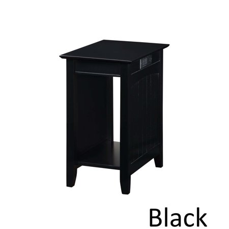 Copper Grove Addison End Table with Charging Station Black