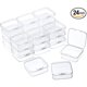 thumbnail image 1 of AAOMASSR - 24 paquetes de pequeños contenedores de plástico transparente con tapas abatibles para guardar objetos pequeños, manualidades, joyas y herramientas., 1 of 5