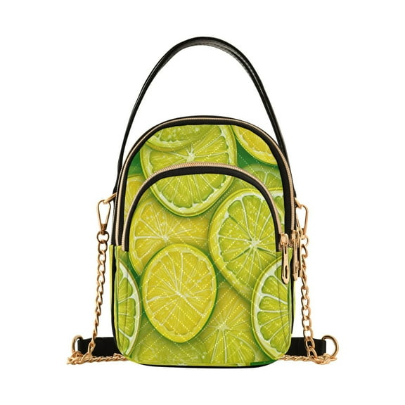 ALAZA Chain Crossbody Bags for Women Lemon Fruit Shoulder Handbag Phone Purse