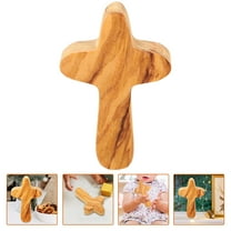 YUYUETIME Wall Crosses For Home Decor Cross Ornament Olive Brown 1Set 3.9x2.4in