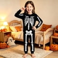 thumbnail image 2 of WAYUTE Halloween Toddler Kids Skeleton Pajama Set for Girls Long Sleeve Top and Pants Pjs Breathable Cozy Cute Loungewear Clothes Sets Casual Daily Wear,Black,Size 3-4 Y, 2 of 4