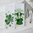 thumbnail image 4 of Happy St. Patrick''s Day Top Hat Shamrock Kitchen Dish Towel Set of 2, Lucky You Clover Hand Towel Green Buffalo Plaid Drying Baking Cooking Cloth, Irish Spring Home Kitchen Decor 18x26 Inches, 4 of 6