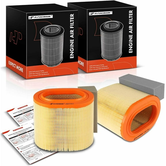 A-Premium Front 2-PC Engine Air Filter Compatible with Ford F-250 Super Duty 2017-2019, F-350 Super Duty 2017-2019, F-450 Super Duty 2017-2019, F-550 Super Duty 2017-2018, 6.7L, Replace# HC3Z9601A
