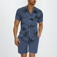thumbnail image 2 of GERsome Men's Hawaiian Matching Sets 2 Piece Button Down Floral Shirts and Shorts Summer Vacation Outfits S-3XL, 2 of 5