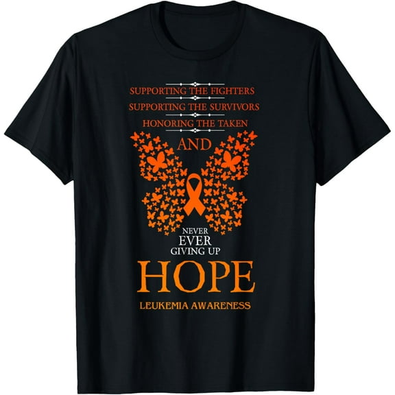 Hope Leukemia Awareness Orange Ribbon T-Shirt