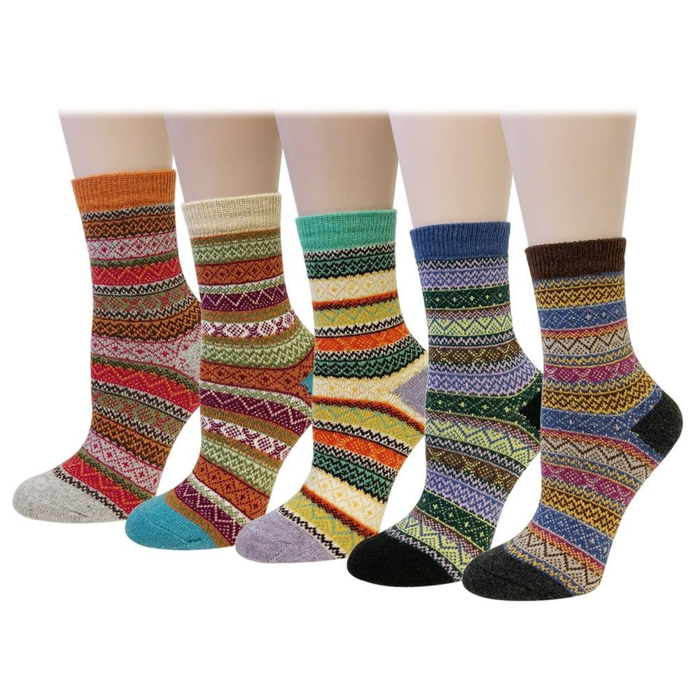 Wrapables Wrapables® Women's Thick Winter Warm Wool Socks (Set of 5