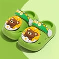 thumbnail image 2 of Toddler Kids Bunny Pillow Sandals Cute Cartoon Slides Slippers Summer Quick Dry Non-Slip Beach Water Shoes Soft Comfy Bathroom Shower Slippers for Toddler Boys Girls Gibobby,11,Green, 2 of 5