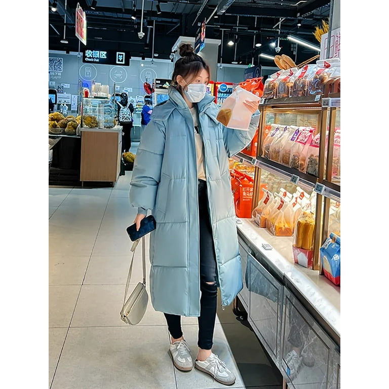 Korean Long Lady's Coat Thickened Padded Jacket Winter Down Parka Women  Jacket : Clothing, Shoes & Jewelry 