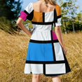 thumbnail image 3 of Swinging 60s Mondrian Mod Short Sleeved Dress wedding guest dress 2025 evening dresses luxury 2025 Dress, 3 of 5
