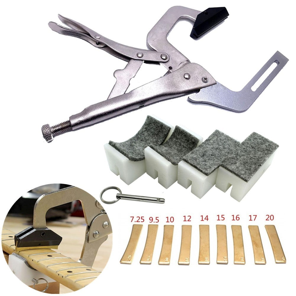 Fingerboard Handheld Fret Press Insert Tool with 9 Radius Inserts Guitar Luthier
