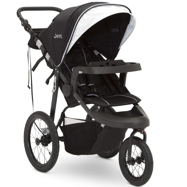 Jeep Hydro Sport Plus Jogger de Delta Children, Incluye Adaptador para Silla de Auto, Negro, Neopreno, Cuero