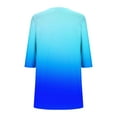 thumbnail image 5 of VEKDONE Tunic Tops for Women 3/4 Sleeve Crewneck Pullover Tops Fashion Gradient Color Print Long Blouse Casual Loose Fit Lightweight Curved Hem Shirts, 5 of 6