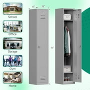 Metal Lockers for Employees,71Metal Storage Cabinet with Lock,1 Door Steel Storage Locker Cabinet for Home,Gym,School, Office,Garage-Assembly Required(Gray)