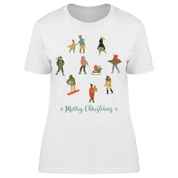 Everyone Is Happy For Christmas T-Shirt Women -Image by Shutterstock, Female Small