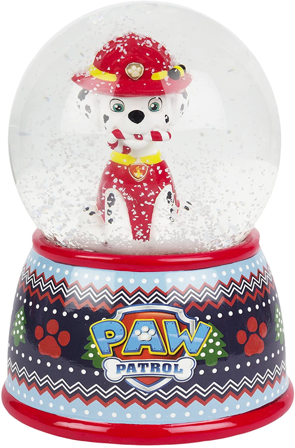 SNOWGLOBE ~ ROCKY Paw Patrol ~ Shatterproof Plastic Handmade Snow Globe Toy Christmas