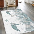 thumbnail image 3 of Summer Marine Life Washable Area Rugs 4'x6', Nautical Starfish Ocean Seahorse Sea Turtle Coastal Low Pile Throw Living Room Rug Non-Slip Sturdy Edge Binding Carpet for Indoor Entryway Bedside Kitchen, 3 of 9