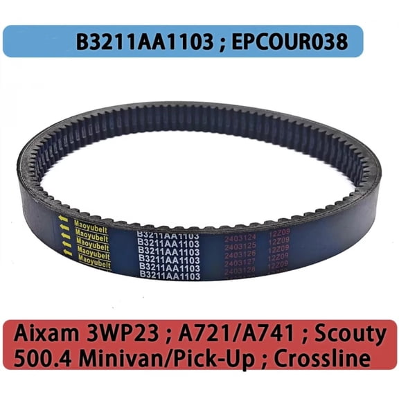 922x29 Drive Belt For Aixam 3WP23 A721/A741 500.4 Minivan B3211AA1103 EPCOUR038 New