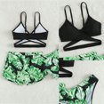 thumbnail image 3 of iiniim Girls 3 Pieces Fish Scales Printed Tankini Sets Swim Crop Top Bikini Bottoms Shorts Swimwear 8-14 Green 10-11, 3 of 7