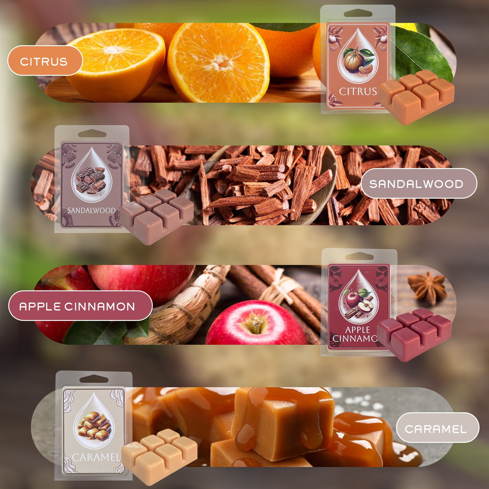 Soy Wax Melts Cubes Strong Scent Wax Melts Variety Fragrance Melts for Spa Yoga Relaxing Bath