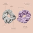 thumbnail image 6 of Hairitage Stylish Waffle Hair Scrunchie Purple and Gray, 2 PC, 6 of 7
