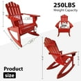 thumbnail image 3 of JONPONY Reclining Wooden Outdoor Rocking Adirondack chair,Red, 3 of 16