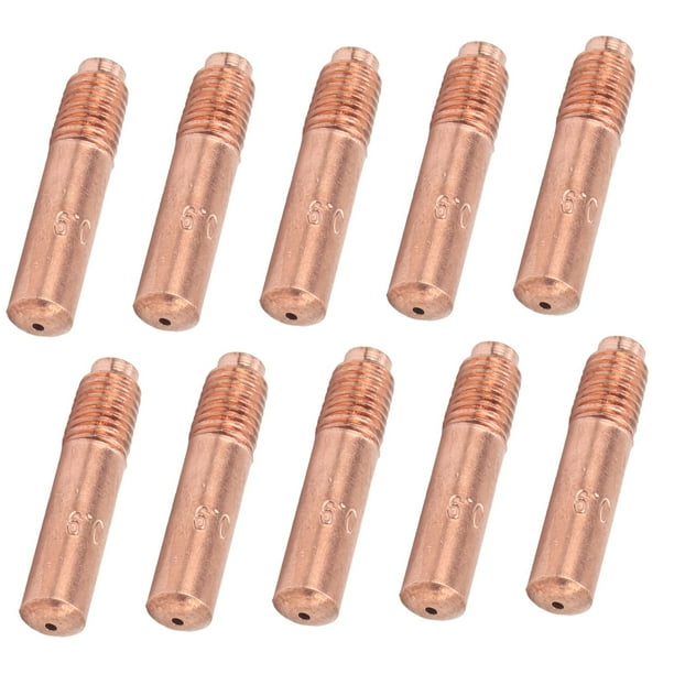 Puntas de contacto de cobre, 10 unidades de 0,9 mm para soldadura MIG, puntas de contacto para antorchas de soldadura, consumibles, accesorios para pistolas de soldadura, boquillas de gas, puntas