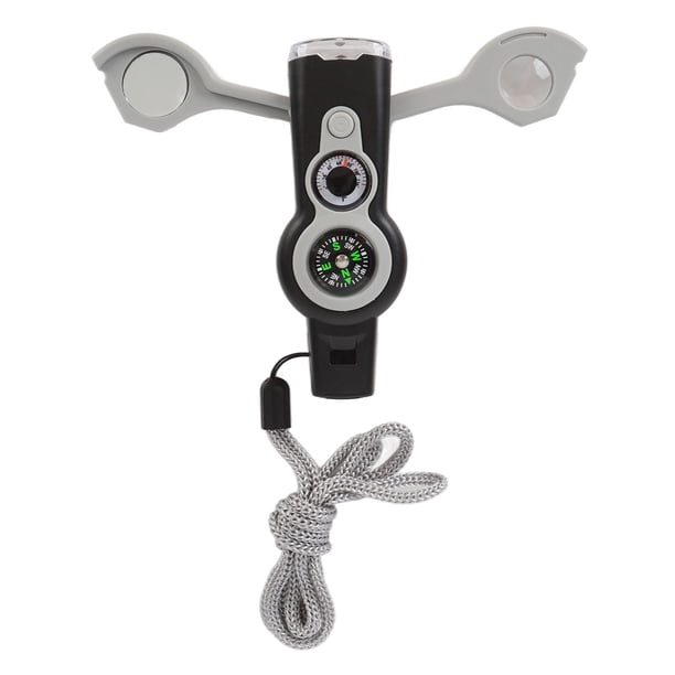 Silbato de Supervivencia de Luz Liderado Con Brújula de Termómetro, Kit de Emergencia Multifunción para Senderismo y Escalada Al Aire Libre Señal de Supervencia Señal