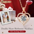 thumbnail image 2 of RIVIKO Heart Birthstone Pendant Necklace for Women 925 Sterling Silver Zirconia Necklaces Wedding Anniversary Birthday Mothers Day Jewelry Gifts For Her Mother Wife, 2 of 12