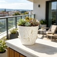 thumbnail image 6 of AuroraX Butterfly Pattern Plantser Double Layer Hollow Plantser Decorative Ventilated Lightweight Indoor Outdoor Plastic Embossed Garden Pot White, 6 of 6