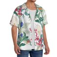 thumbnail image 2 of PAYOHTO Vintage Flowers and Plants Mens Hawaiian Casual Short-sleeved Shirt Tropical Summer Beach Button Down Shirts, 2 of 7