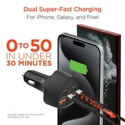 HyperGear SpeedBoost 50-Watt Quad PD Car Charger, Black, 15785