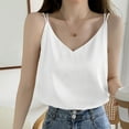 thumbnail image 2 of Lenpel Camisole Tops for Women Chiffon Spaghetti Strap V Neck Casual Loose Tank Tops Sleeveless Summer Blouses, 2 of 4