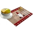thumbnail image 2 of Christmas Gnome Placemats Set of 6 for Dining Table, Merry Christmas Gnome Snowflake Wood Grain Red Plaid Durable Washable Non-Slip Heat Insulation Place Mats for Christmas Parties BBQ Winter Holidays, 2 of 6
