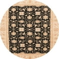 thumbnail image 1 of Ahgly Company Indoor Round Abstract Dark Brown Oriental Area Rugs, 4' Round, 1 of 6