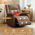 thumbnail image 4 of Korser Swivel Rocker Recliner Chair with Massage Linen for Living Room,Brown, 4 of 6