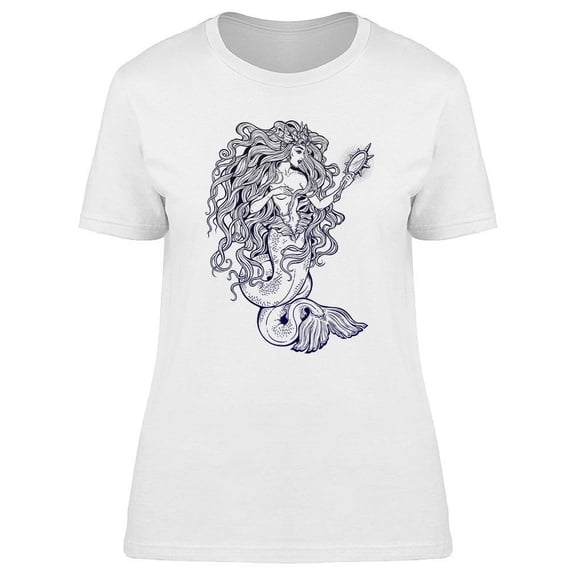 Mermaid With Shell Crown T-Shirt Women -Image by Shutterstock, Female 3X-Large
