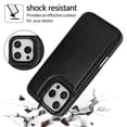 thumbnail image 5 of Designed for iPhone 16 Pro Wallet Phone Case,With Card Slots,PU Leather Back Folio Flip Kickstand,Double Magnetic Clasp and Durable Shockproof Rugged Anti-fall Phone Case,Black, 5 of 11