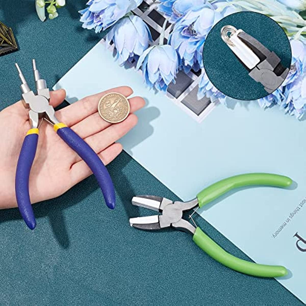 2Style Jewelry Pliers Including 6 in 1 Bail Making Pliers Jewelry Bail Pliers & 5inch Nylon Nose Pliers