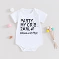 thumbnail image 2 of Bagilaanoe Newborn Baby Girl Boy Rompers Letters Print Short Sleeve Bodysuits 3M 6M 9M 12M Infant Casual One Piece Short Jumpsuit, 2 of 7