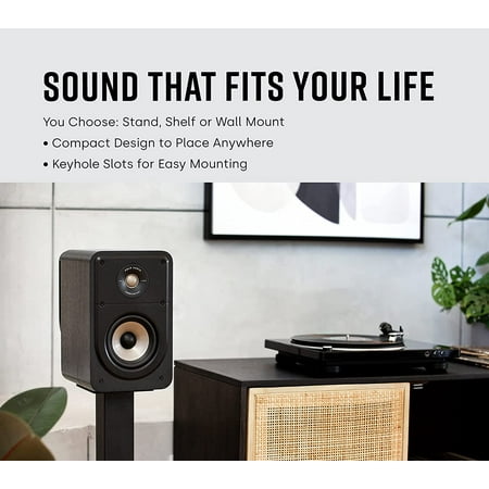 Polk Audio - Signature Elite ES15 Hi-Res Bookshelf Speaker - Stunning Black