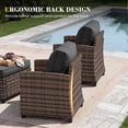 thumbnail image 4 of UDPATIO Patio Furniture Set, 5 Pieces Wicker Outdoor Couch with Chairs, Ottomans and Thick Cushions for Backyard, Grey, 4 of 8