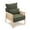 Dark Green, variant on Zimtown Modern Accent Chair, Upholstered Armchair with Wooden Frame & Chenille Fabric, Comfy Lounge Chair for Living Room, Bedroom, Cream White