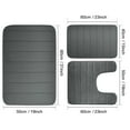 thumbnail image 5 of 3 Pcs Memory Foam Bath Mats Soft Absorbent Bathroom Rugs,Machine Washable Easy to Clean, Dark gray, 5 of 9